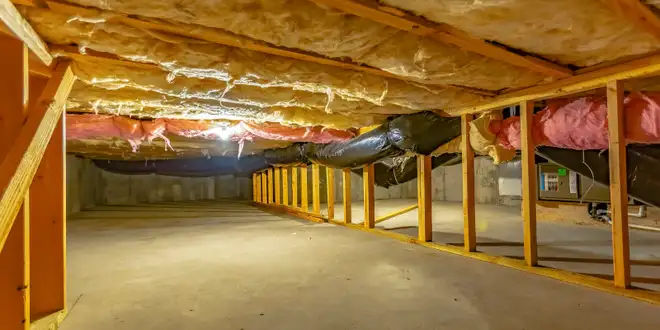 Attic insulation installed between roof rafters