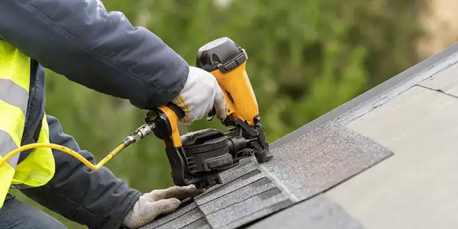 New asphalt shingle roof installation in progress